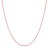 14k Rose Gold Singapore Chain Necklace, 1.0mm fine designer jewelry for men and women